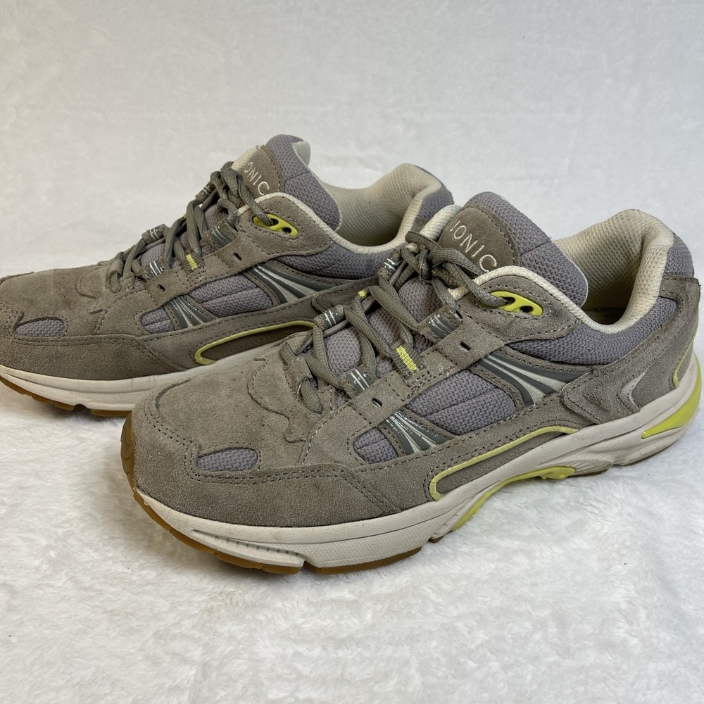 Vionic 23Walk Sneakers Women's Size 8 Gray Suede Lace Up Walking Shoes EUC